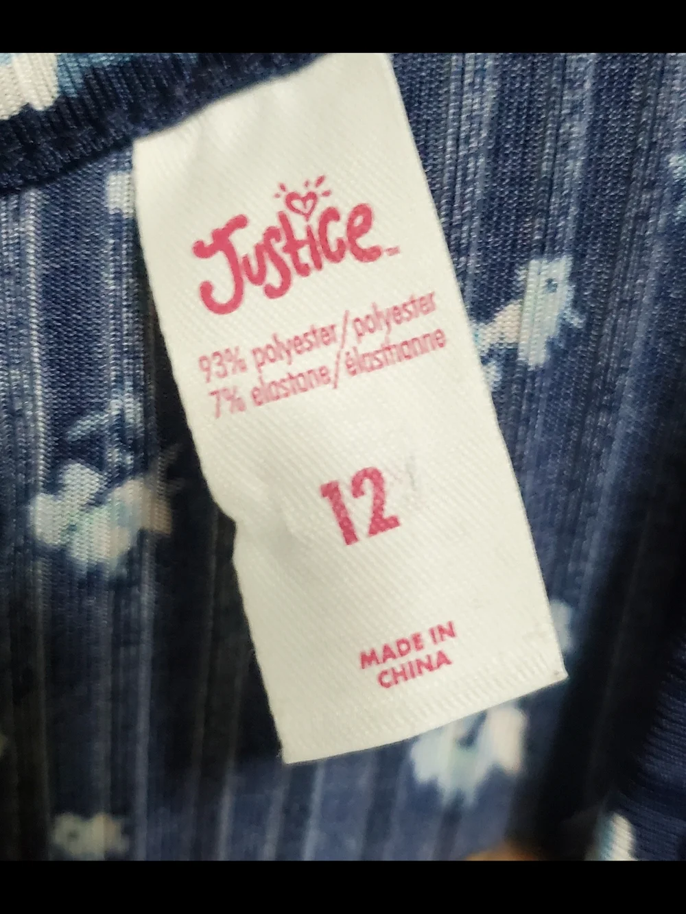 Girl's Justice Navy Blue Floral Button-Front Off Shoulder Jumpsuit